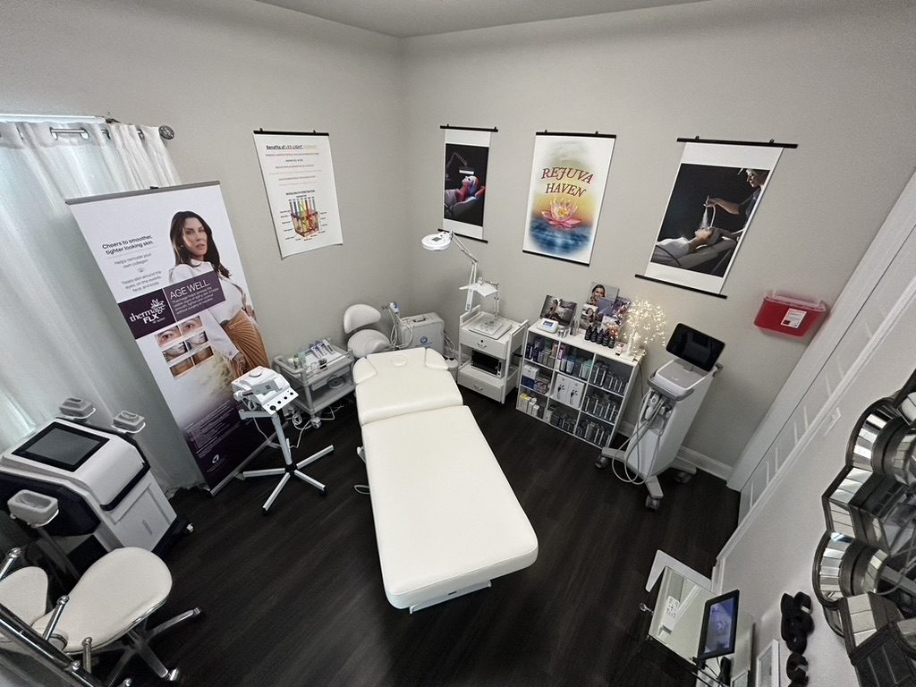 The Rejuva Haven treatment room — spotless, private, and ready for one guest at a time